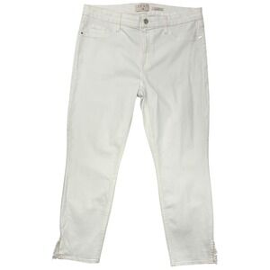 Jen7 by 7 For All Mankind White Crop Jeans Lace Hem Bridal Size 14
